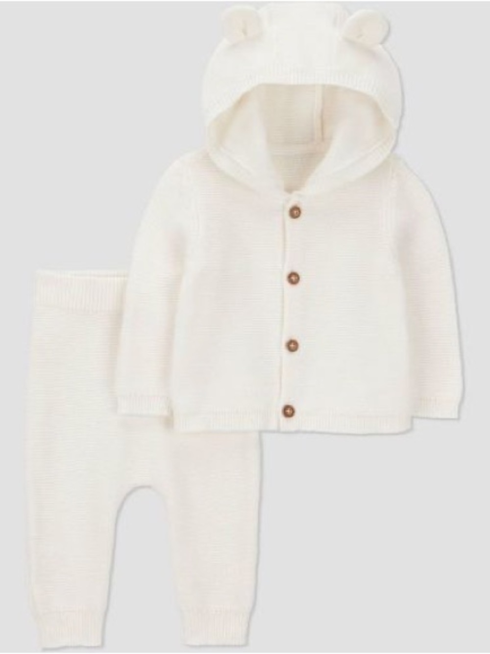 Brand 🆕 with tags Carter's Cream Knit Hooded Bear Ears Sweater & Legging Set